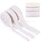 6Pcs Self Adhesive Resin Rhinestone & Plastic Tape, for Costume Accessories, Belt Decoration, White, 9~21x2.5~3.5mm, 6roll/set(DIY-TA0011-68)