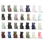 Natural & Synthetic Gemstone Carved Figurines, for Home Office Desktop Decoration, Cat, 10.5~13x16~18x21.5~23.5mm(DJEW-L023-B)