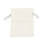 Rectangle Canvas Packing Pouches, Blank Drawstring Bags, Floral White, 9.5~10x7.5~8cm(OP-K003-8x10-01)