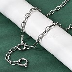 4.5MM 201 Stainless Steel Cabale Chain Necklaces for Unisex, Non-Tarnish, Stainless Steel Color, 21.46 inch(54.5cm)(NJEW-K302-20P)