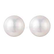 Natural Pearl Stud Earrings, 304 Stainless Steel Jewelry for Women, White, 20x8~8.5mm, Pin: 0.6mm(EJEW-JE05250)