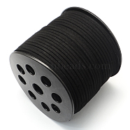 Faux Suede Cord, Faux Suede Lace, Black, 2.7x1.4mm, about 98.42 yards(90m)/roll(LW-R007-1090)