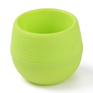 Plastic Plant Pots, Seedling Nursery Transplanting Planter, for Garden Office and Balcony Decoration, Column, Green Yellow, 79.5x65mm, Inner Diameter: 57mm(AJEW-I055-01B)