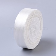 Single Face Satin Ribbon, Polyester Ribbon, Snow, 1 inch(25mm) wide, 25yards/roll(22.86m/roll), 5rolls/group, 125yards/group(114.3m/group)(RC25mmY042)