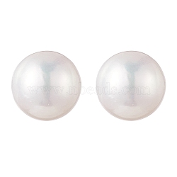 Natural Pearl Stud Earrings, 304 Stainless Steel Jewelry for Women, White, 20x8~8.5mm, Pin: 0.6mm(EJEW-JE05250)