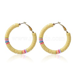 Colorful Clay Hoop Earrings(JQ3310-7)