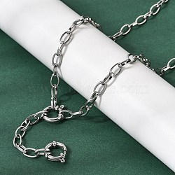 4.5MM 201 Stainless Steel Cabale Chain Necklaces for Unisex, Non-Tarnish, Stainless Steel Color, 21.46 inch(54.5cm)(NJEW-K302-20P)