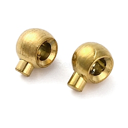 Ion Plating(IP) 304 Stainless Steel Crimp Beads, Round, Golden, 4.5x3.5x2.5mm, Hole: 1mm(STAS-P373-02G)