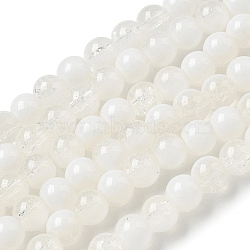 Crackle Glass Beads Strands, Rondelle, Clear, 6mm, about 138~144pcs/strand, 296.85''(754cm)(GLAA-U001-6mm-07)