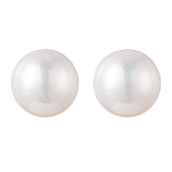 Natural Pearl Stud Earrings, 304 Stainless Steel Jewelry for Women, White, 20x8~8.5mm, Pin: 0.6mm