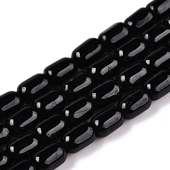 Natural Black Tourmaline Beads Strands, Column, 9~9.5x6mm, Hole: 0.9~1mm, about 42~43pcs/strand, 15.24~15.8''(38.7~39.5cm)