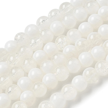 Crackle Glass Beads Strands, Rondelle, Clear, 6mm, about 138~144pcs/strand, 296.85''(754cm)