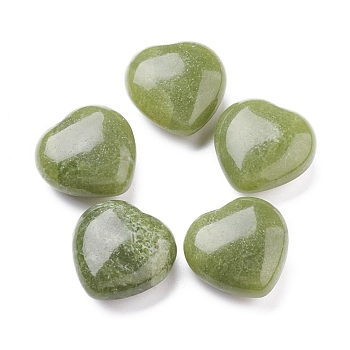 Natural Lemon Jade Heart Love Stone, Pocket Palm Stone for Reiki Balancing, 30x30x14.5mm