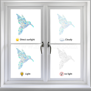 16 Sheets Waterproof PVC Colored Laser Stained Window Film Static Stickers(DIY-WH0314-084)-4