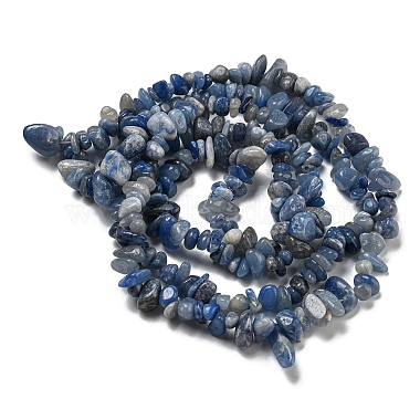 Natural Blue Aventurine Chip Beads Strands(G-M205-10C)-3