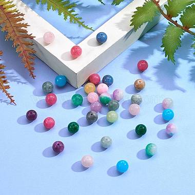 150Pcs 15 Style Dyed Natural White Jade Round Beads(G-SZ0001-08)-5