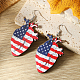 American Flag Independence Day Wood Dangle Earrings and Accessories(PL5125-1)-1