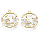 Brass Micro Pave Cubic Zirconia Charms(KK-N232-48-NF)-1
