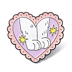 Enamel Pins, Alloy Lapel Pin Backs for Backpack Clothes, Heart with Cat, Colorful, 27x30mm(JEWB-L025-01EB-01)
