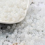 Glass Seed Beads, Imitation Cat Eye, Rondelle, White, 4x3.3mm, Hole: 1.4mm(SEED-M011-02A-03)