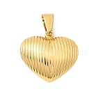 304 Stainless Steel Pendants, Heart Charms, Golden, 17x19.5x4.5mm, Hole: 7.5x3.5mm(STAS-C163-04E-G)