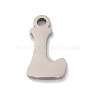 Non-Tarnish 201 Stainless Steel Charms, Laser Cut, Letter Charm, Letter L, 10.5x6x1mm, Hole: 1.2mm(STAS-U016-01P-L)