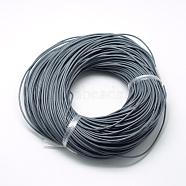 Spray Painted Cowhide Leather Cords, Gray, 2.0mm, about 100yards/bundle(300 feet/bundle)(WL-R001-2.0mm-06)