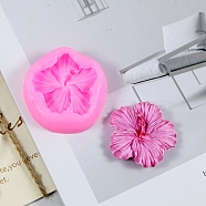 Hibiscus Flower DIY Silicone Molds, Car Freshie Mold, Resin Casting Molds, for UV Resin, Epoxy Resin Craft Making, Hot Pink, 50x49x12.5mm, Inner Diameter: 42x42x8mm(DIY-F145-01)