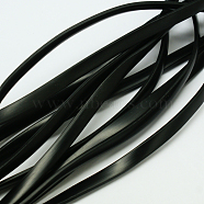 Synthetic Rubber Beading Cord, Flat, Solid, Black, 8x2mm, about 1.09 yards(1m)/strand(RCOR-A013-01C)