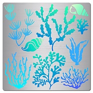 Seaweed Stainless Steel Metal Cutting Dies Stencils, for DIY Scrapbooking/Photo Album, Decorative Embossing, Matte Stainless Steel Color, Plants, 160x160mm(DIY-WH0238-168)