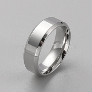 Stainless Steel Simple Plain Band Ring for Women, Stainless Steel Color, Inner Diameter: 16.2mm(RJEW-WH0015-04B)