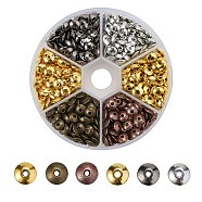Tibetan Style Spacer Beads, Lead Free & Cadmium Free & Nickel Free, Flat Round, Mixed Color, 6x2mm, Hole: 1.5mm, 600pcs/box(TIBEB-CJ0001-01-NR)
