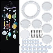 DIY Wind Chime Making Kits, including 7Pcs Silicone Molds, 30Pcs Plastic Beads, 1 Roll Crystal Thread, White(PW-WG60650-03)