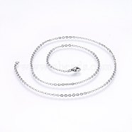 304 Stainless Steel Cable Chains Necklaces, with Lobster Claw Clasps, Stainless Steel Color, 17.7 inch(45cm), 1.5mm(NJEW-F226-04P-04)