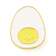 Food Theme Enamel Pin, Golden Alloy Brooch for Backpack Clothes,  Poached Egg, Yellow, 24x19x1.5mm(JEWB-H011-03G-05)