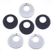 Resin Pendants, Flat Round, Prussian Blue, 30x3mm, Hole: 1.5mm(RESI-T022-10A)