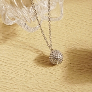 Durian Pendant Necklaces, Stainless Steel Cable Chain Necklaces for Women(VN3320-2)