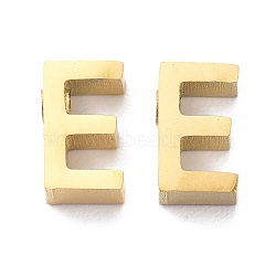 Ion Plating(IP) 304 Stainless Steel Charms, Alphabet, Golden, Letter.E, 8x4.5x3mm, Hole: 1.8mm(STAS-K216-41E-G)