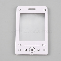 Music Player Pattern Plastic ID Card Holder, Rectangle, Lavender, 105x65x5.5mm, Hole: 15.5x4.5mm(AJEW-WH0709-327A)