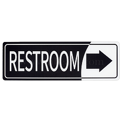 Acrylic Indicator, with Word Restroom, for Wall Door Accessories Sign, Rectangle, Black, 75x225x1.5mm(AJEW-WH0329-61B)