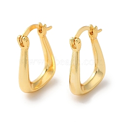 Rack Plating Brass Hoop Earrings for Women, Lead Free & Cadmium Free, Long-Lasting Plated, Real 18K Gold Plated, 20.5x14.5x3.5mm(EJEW-D071-01G)