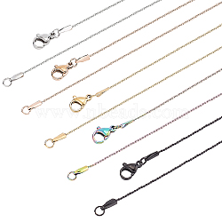 10Pcs 5 Colors 304 Stainless Steel Serpentine Chain Necklaces Set for Men Women, Mixed Color, 17.72 inch(45cm), 2Pcs/color(NJEW-BC0001-10)