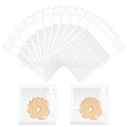 OPP Cellophane Self-Adhesive Cookie Bags, for Baking Packing Bags, Rectangle with Lace Pattern, White, 100x70x0.1mm, about 100pcs/bag(OPP-WH0008-04B)