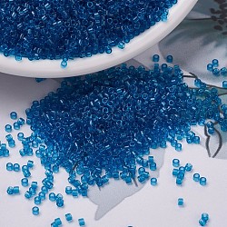 MIYUKI Delica Beads Small, Cylinder, Japanese Seed Beads, 15/0, (DBS0714) Transparent Capri Blue, 1.1x1.3mm, Hole: 0.7mm, about 3500pcs/10g(X-SEED-J020-DBS0714)