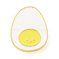 Food Theme Enamel Pin, Golden Alloy Brooch for Backpack Clothes,  Poached Egg, Yellow, 24x19x1.5mm(JEWB-H011-03G-05)