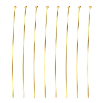 Brass Ball Head Pins, Nickel Free, Golden Color, Size: about 0.6mm thick, 50mm long, head: 1.5mm, about 165~170pcs/20g