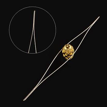 Iron Collapsible Big Eye Beading Needles, Seed Bead Needle, Beading Embroidery Needles for Jewelry Making, Platinum, 57x0.5mm