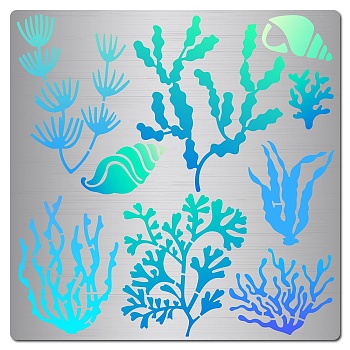 Seaweed Stainless Steel Metal Cutting Dies Stencils, for DIY Scrapbooking/Photo Album, Decorative Embossing, Matte Stainless Steel Color, Plants, 160x160mm