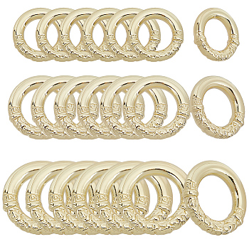 Globleland 30Pcs 3 Styles Rack Plating Alloy Linking Rings, Cadmium Free & Nickel Free & Lead Free, Half Textured Round Ring, Golden, 13~19x3~4mm, Inner Diameter: 8~11.8mm, 10pcs/style