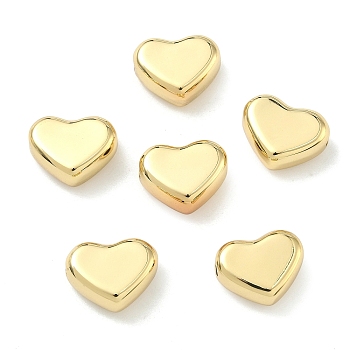 Heart Brass Beads, Cadmium Free & Lead Free, Long-Lasting Plated, Rack Plating, Real 18K Gold Plated, 11.5x14x7mm, Hole: 3mm